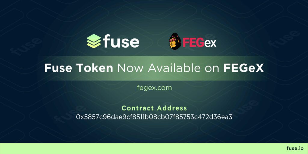 Fuse Network, une blockchain axée sur les paiements et la DeFi, annonce une inscription majeure au DEX FEGex