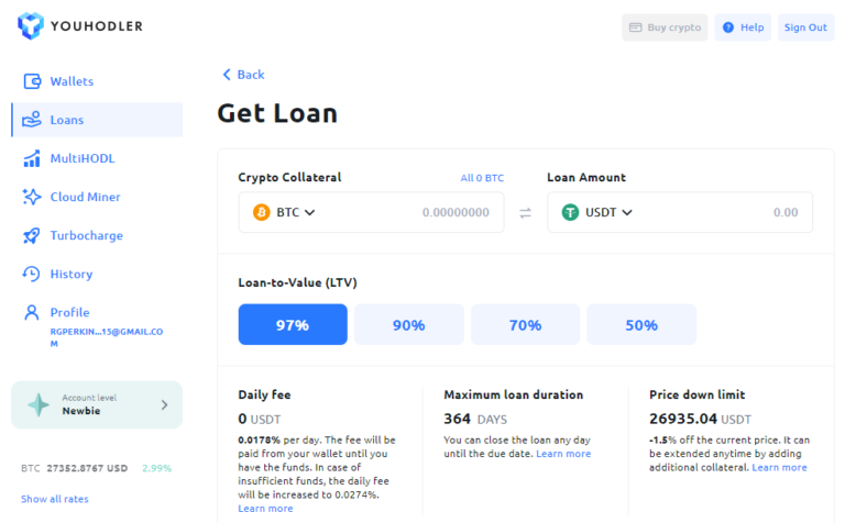 prêt crypto